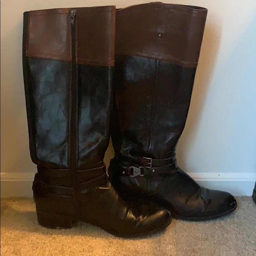 Knee-high Two Tone Boots